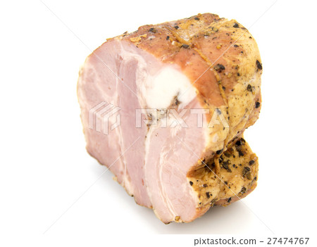 smoked pork isolated on white background 27474767