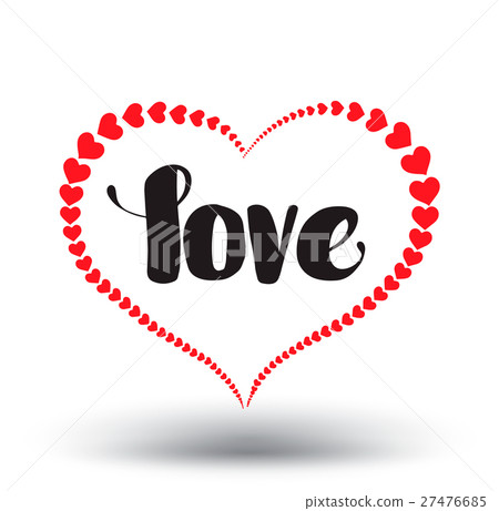 Love lettering on heart shaped. - Stock Illustration [27476685] - PIXTA