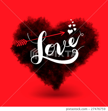 Love lettering on heart shaped. - Stock Illustration [27476759] - PIXTA