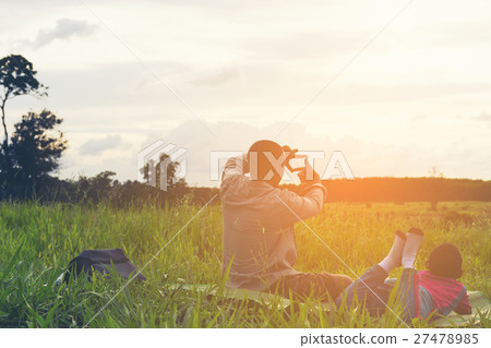 Family with mountain view,Or Father and son Family with mountain view,Or Father and son 27478985