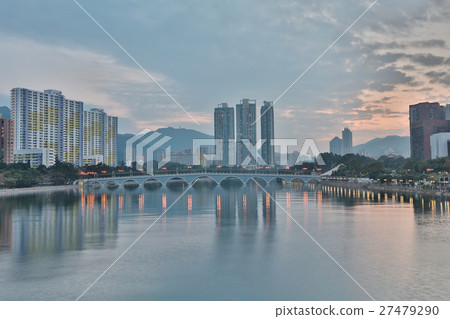 smog over Shing Mun river, Hong Kong 27479290