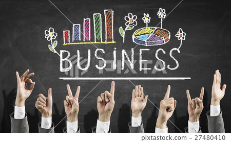 Group of people rise hands Group of people rise hands 27480410