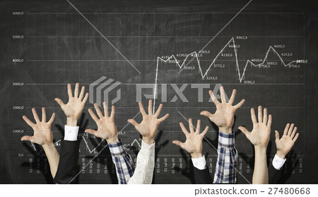 Group of people rise hands 27480668
