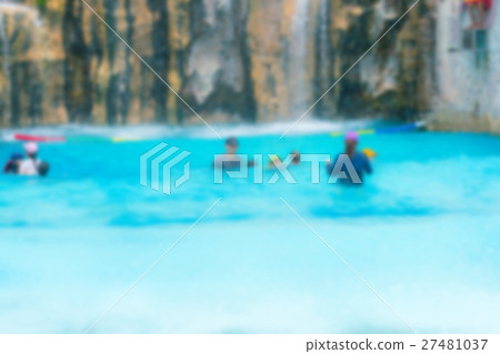 Abstract blur Summer fun at the water park . 27481037