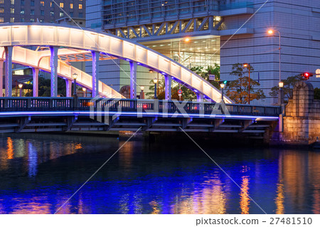 Doujima Ohashi at night and Osaka Prefectural International Conference Hall 27481510