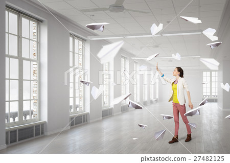 Hipster girl in office Hipster girl in office 27482125