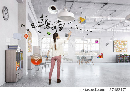 Hipster girl in office Hipster girl in office 27482171