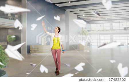 Hipster girl in office Hipster girl in office 27482202