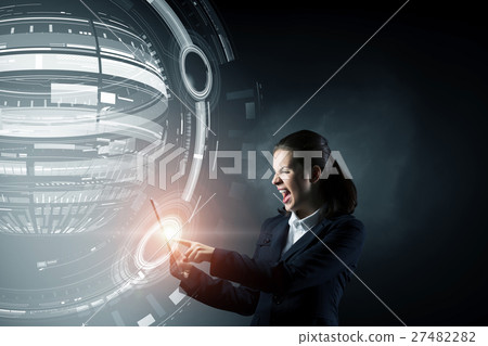 Businesswoman with tablet pc Businesswoman with tablet pc 27482282