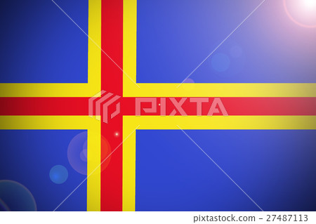 Aland national flag 3D illustration symbol 27487113