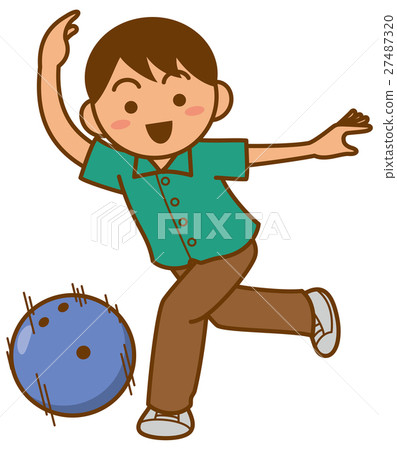 Illustration of men bowling 27487320