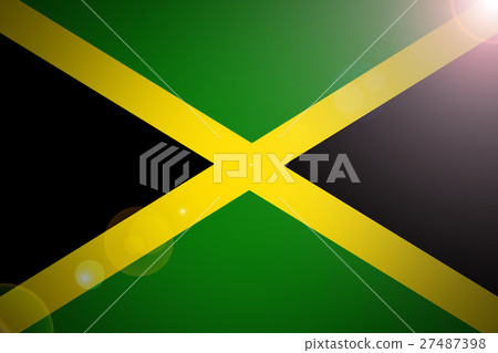 Jamaica flag 3D illustration symbol Jamaica flag 3D illustration symbol 27487398