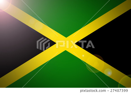 Jamaica flag 3D illustration symbol Jamaica flag 3D illustration symbol 27487399