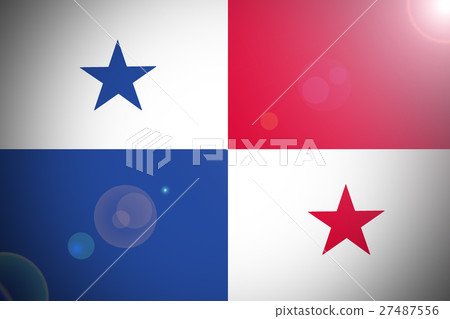 Panama flag 3D illustration symbol. Panama flag Panama flag 3D illustration symbol. Panama flag 27487556