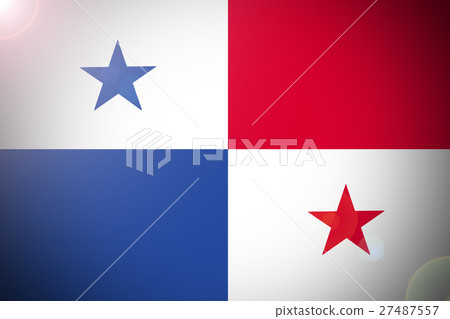 Panama flag 3D illustration symbol. Panama flag Panama flag 3D illustration symbol. Panama flag 27487557
