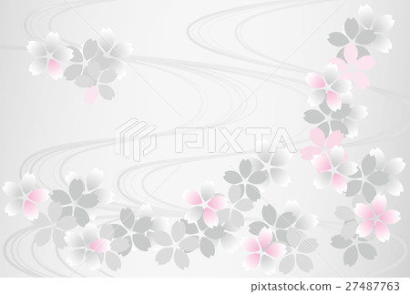 Rana flower rain Sakura running water background gray gradation Rana flower rain Sakura running water background gray gradation 27487763