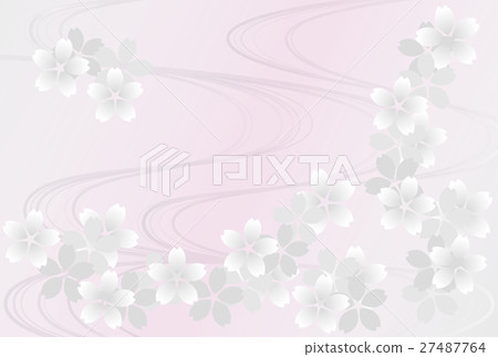 Rana flower rain Sakura running water background Gray pink gradation Rana flower rain Sakura running water background Gray pink gradation 27487764