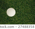 Elevated view of golf ball on grass 27488358