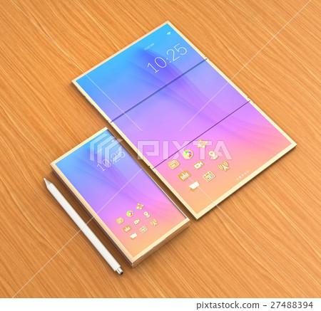 Touch pen, foldable smartphone and tablet state after deployment 27488394