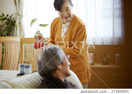 Two people living old couple tea 27489093