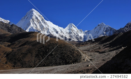 Majestic mount Pumori in autumn 27494582