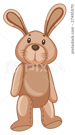 Rabbit toy on white background 27495870