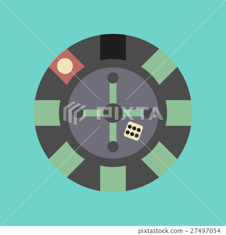 flat icon on background poker roulette casino - Stock Illustration ...
