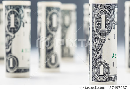 Dollar banknotes roll in other positions. US money Dollar banknotes roll in other positions. US money 27497987