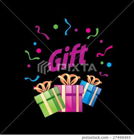 vector logo box with gifts 27498465