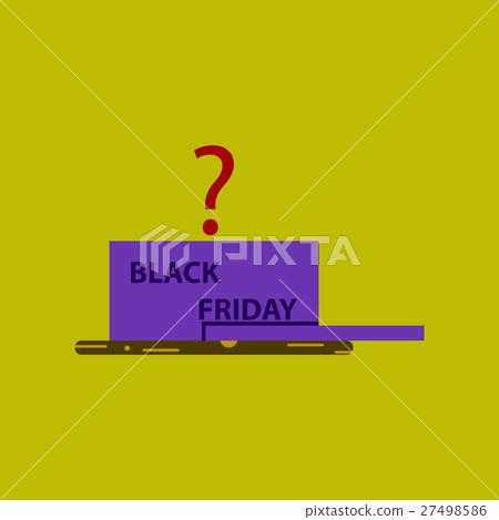 Flat icon of gift box Black Friday Flat icon of gift box Black Friday 27498586