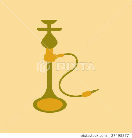 flat icon on stylish background Eastern hookah flat icon on stylish background Eastern hookah 27498877