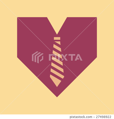 flat icon on stylish background heart tie 27498922