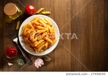 ready pasta on wood 27499030