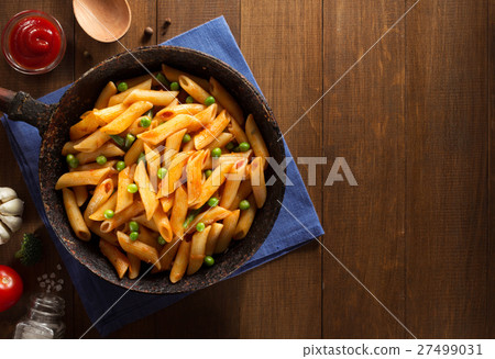 ready pasta on wood 27499031