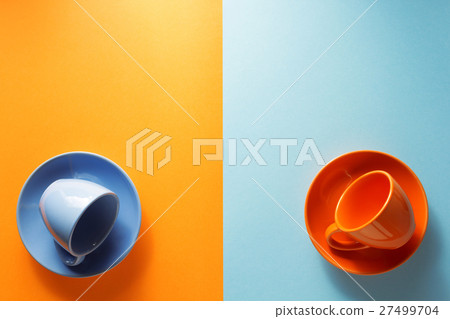 empty cup at colorful background empty cup at colorful background 27499704