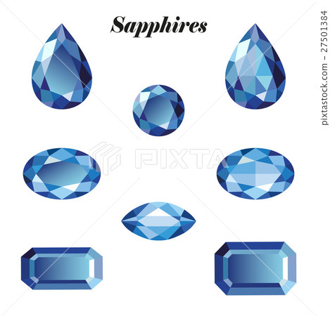 Sapphires set isolated 27501384