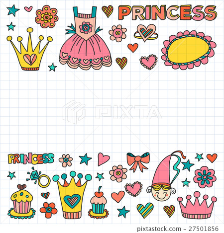 My little princess Hand drawn doodle elements 27501856