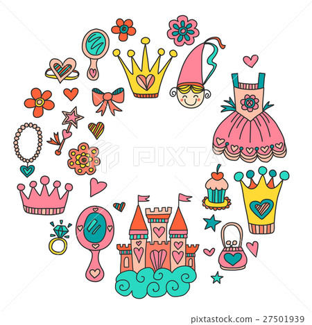 My little princess Hand drawn doodle elements My little princess Hand drawn doodle elements 27501939