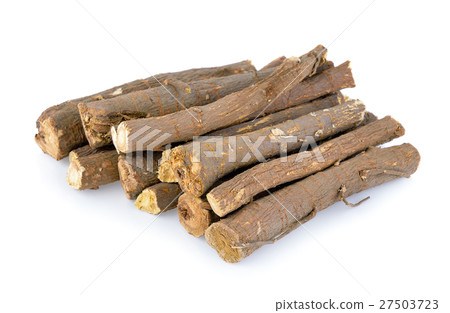 Liquorice roots isolated on white background Liquorice roots isolated on white background 27503723