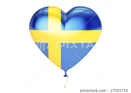 balloon with Sweden flag in the shape of heart balloon with Sweden flag in the shape of heart 27503758