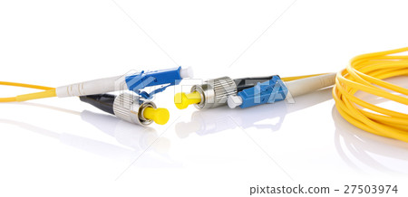 Fiber optic cables isolated on white background Fiber optic cables isolated on white background 27503974