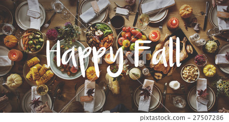 Thnaksgiving Blessing Celebrating Grateful Meal Concept 27507286