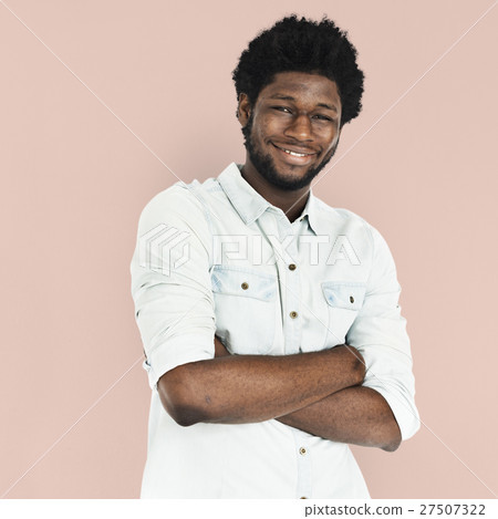 Cheerful African Descent Man Smiling Concept 27507322