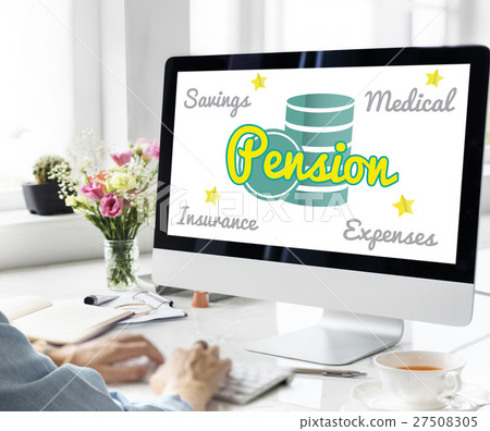 Retirement Senior Plan Coins Investment Graphic Concept Retirement Senior Plan Coins Investment Graphic Concept 27508305