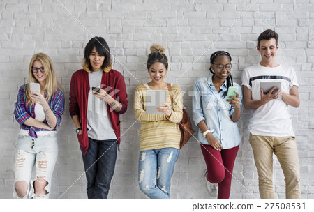 Young Diversity Standing Row Smiling Young Diversity Standing Row Smiling 27508531