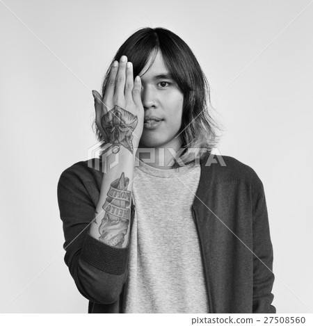 Young Man Face Expression Concept Young Man Face Expression Concept 27508560