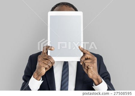 Person Holding Tablet Face Concept 27508595