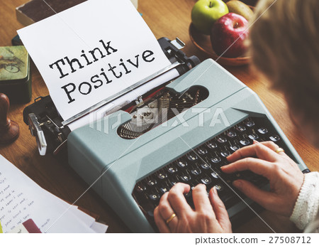 Be Positive Thinking Happy Smile Concept 27508712