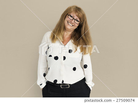 Woman Cheerful Studio Portrait Concept 27509074