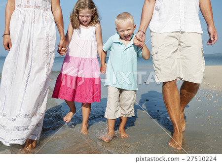 Beach Family Vacation Parent Children Relaxation Concept 27510224